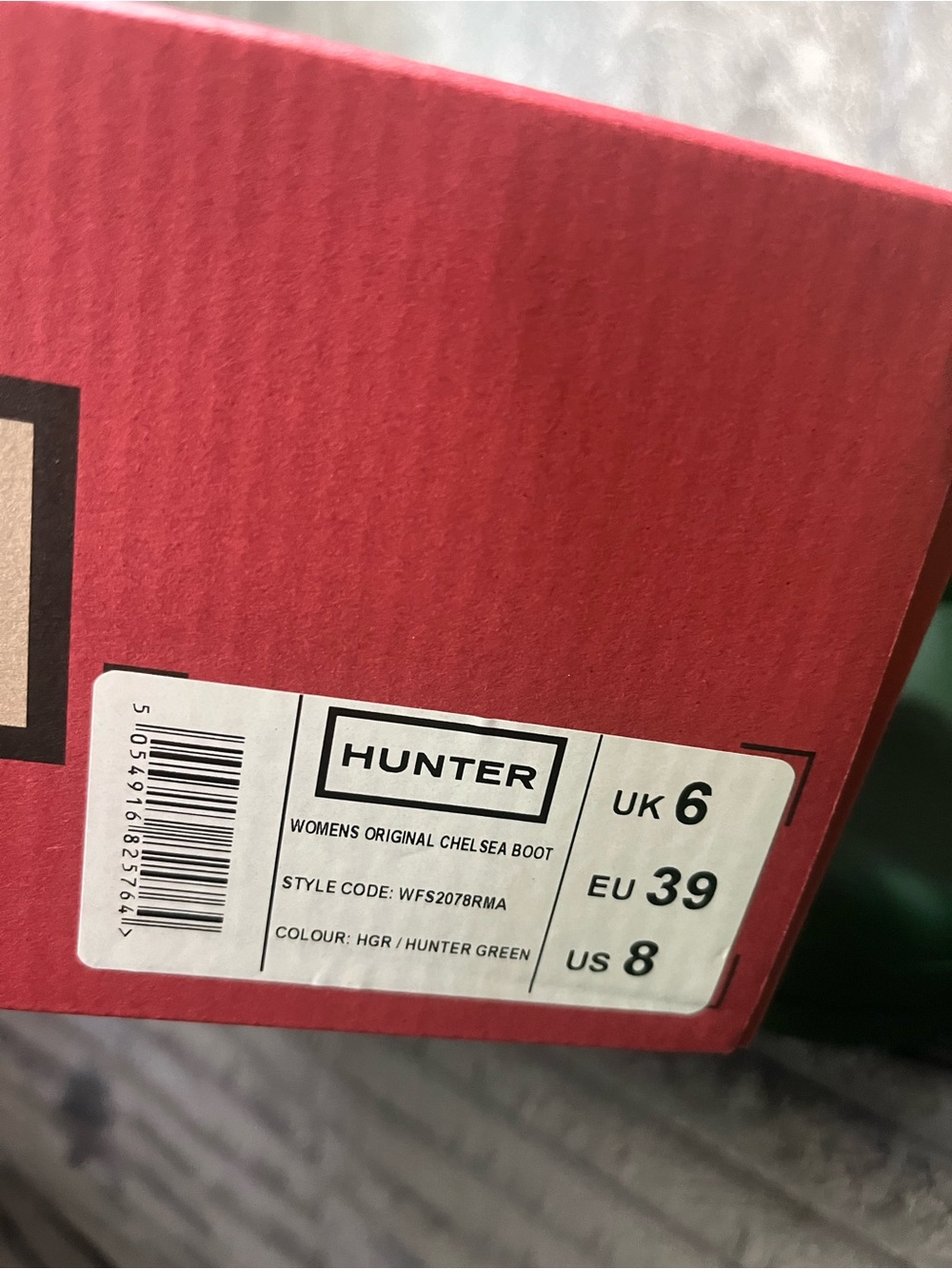 Hunter Chelsea Green Rubber Rain Boots NIB - Picture 6 of 6